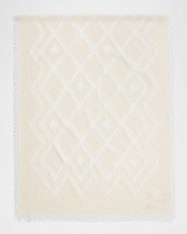 Diamond Fil Coupe Fringe-Trim Stole